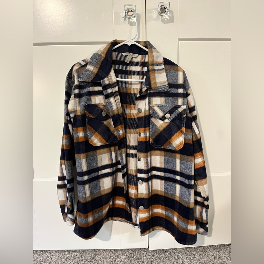 Plaid Shacket, new with tags